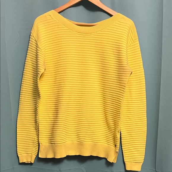 Yellow Ribbed Women's Sweater - Picture 1 of 7